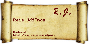 Reis János névjegykártya
