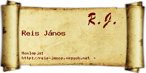 Reis János névjegykártya